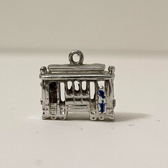 Vintage San Francisco Metal Charm Pendant Trolley Car - Picture 2 of 12